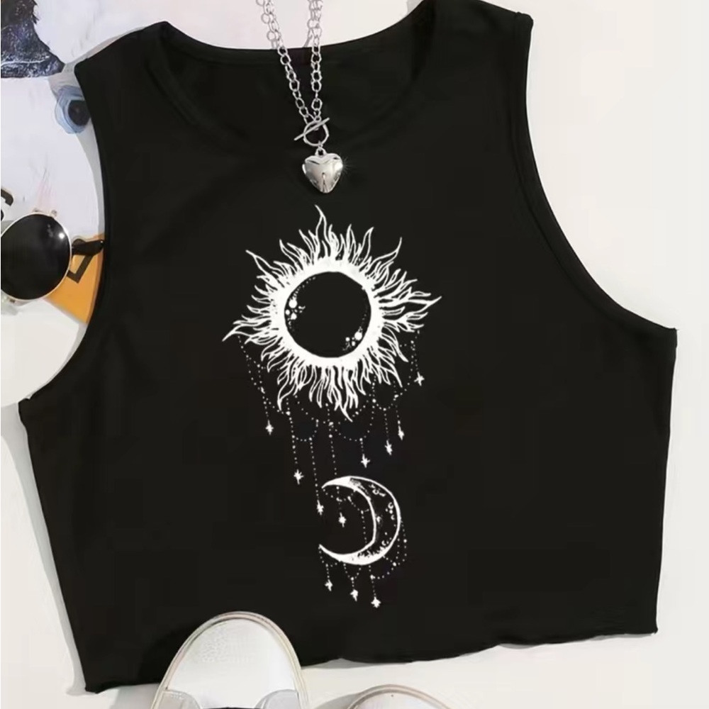 Sun & moon crop top size S - Picture 1 of 5